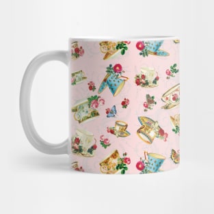 Vintage Tea Cups Roses Butterflies Mug